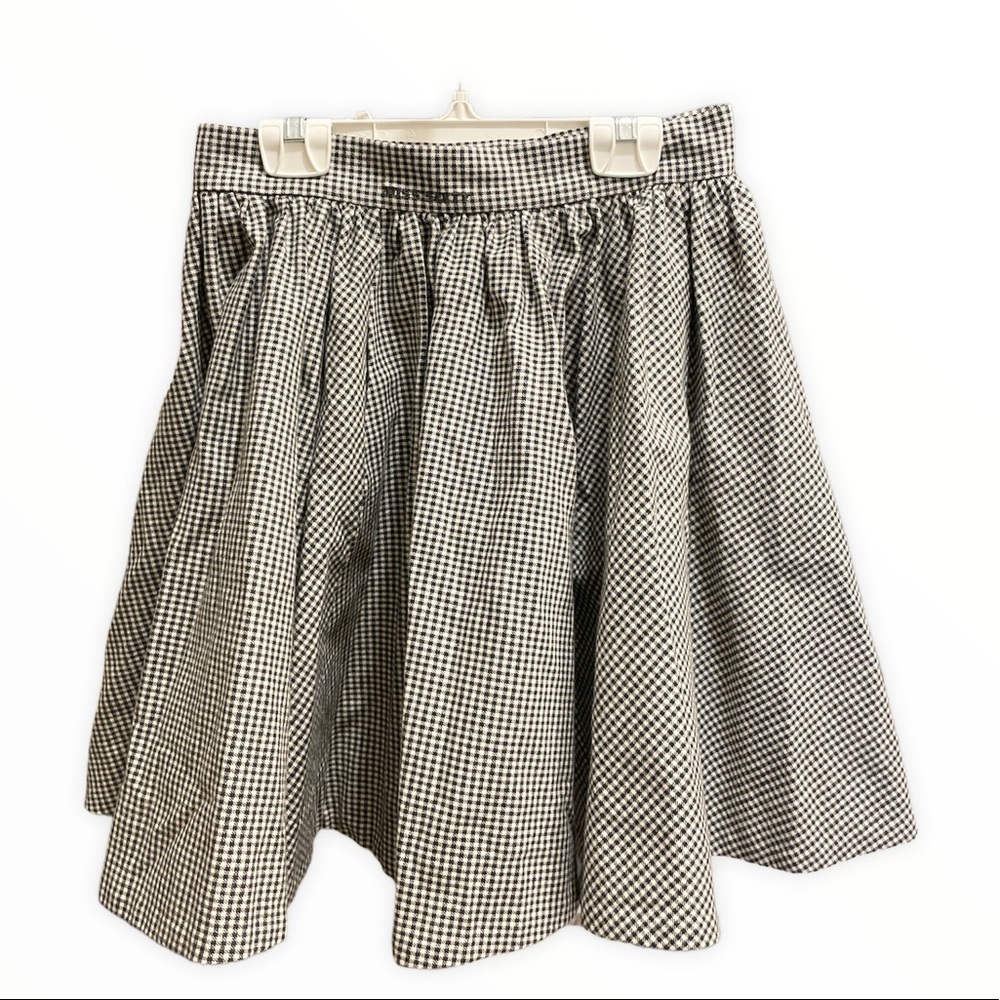 Miss Sixty black and white gingham high waisted flare skirt size Small